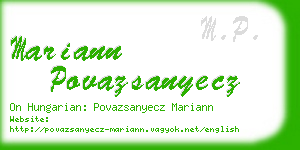 mariann povazsanyecz business card